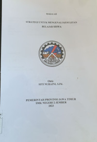 Image of STRATEGI UNTUK MENGENALI KESULITAN BELAJAR SISWA